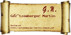 Götzemberger Martin névjegykártya