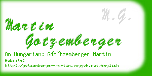 martin gotzemberger business card